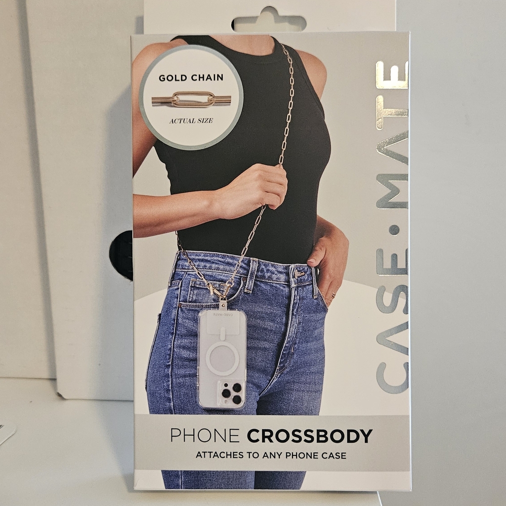 NEW! Case-Mate Gold Phone Case with Crossbody Strap